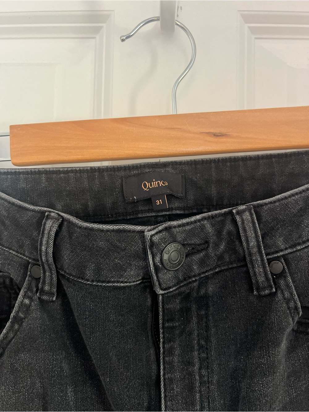 Quince Bella Stretch Wide Leg Jeans Faded Black - Picture 7 of 7